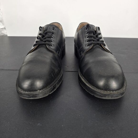 Dockers Oxford Dress Work Shoe Mens 10 Black Leather Non Slip Grip Derby 90-2001 - Picture 2 of 8